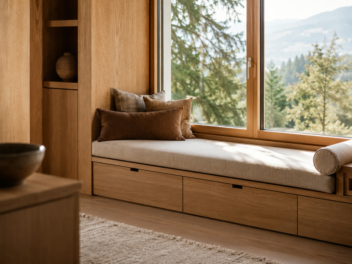 Sitzbank am Fenster